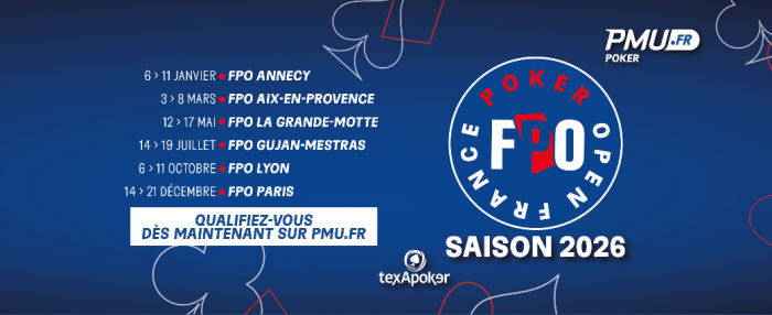 Satellite Freeroll pour le FPO 2026 (France Poker Open) sur PMU Poker